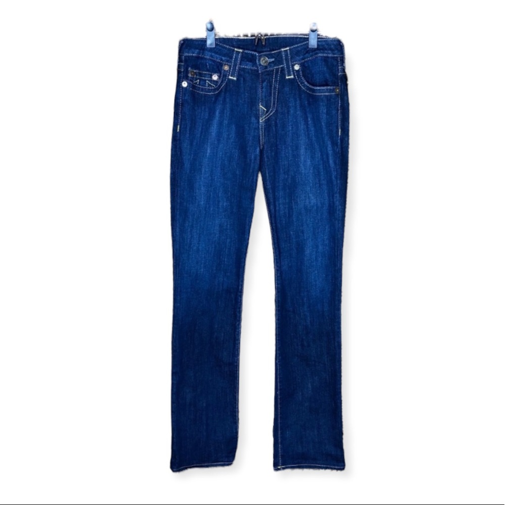 TRUE RELIGION Avery Straight Leg Dark Wash Jean Size 28